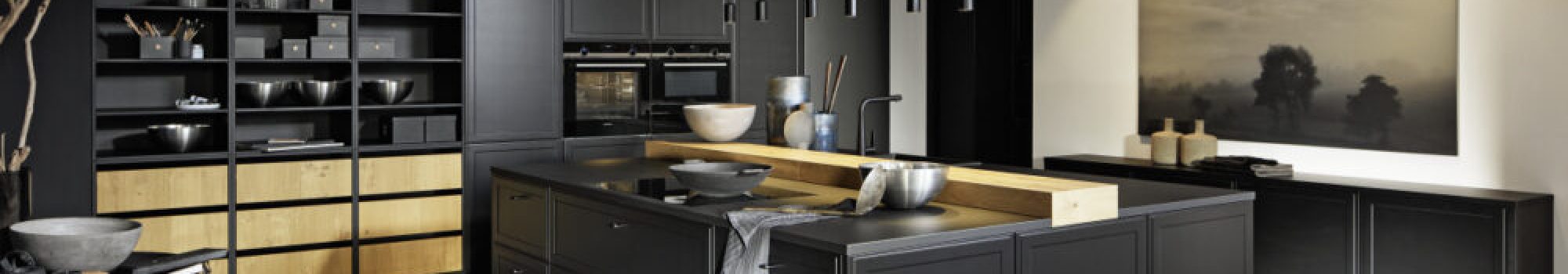 TORINO LACK - Schwarz / LEGNO - Eiche Champagner